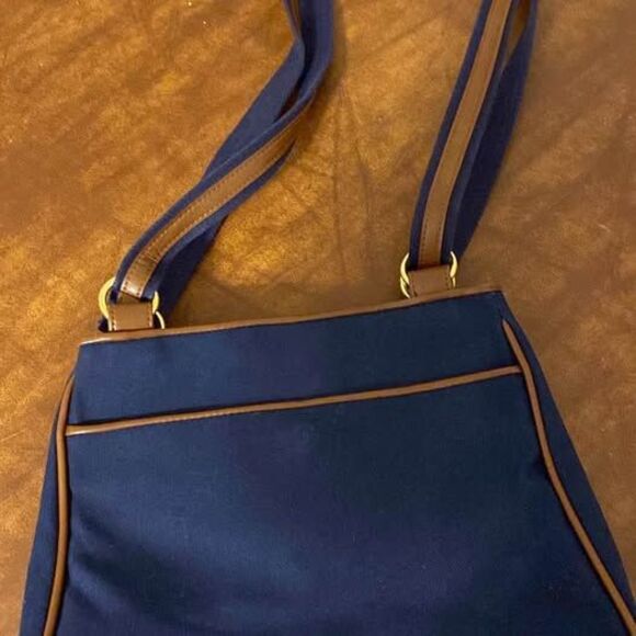 Vintage Etienne Aigner Blue Canvas Shoulder Bag - Picture 3 of 6